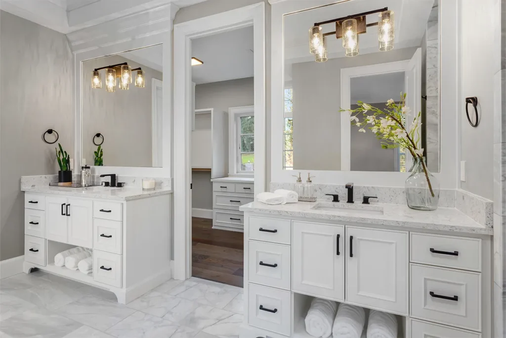 Bathroom in Woodland Hills by Athenian Builders