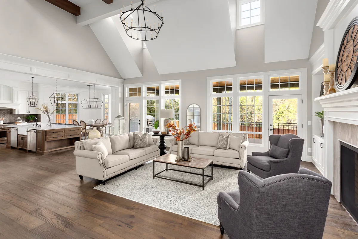 Hardwood flooring installation Sherman Oaks open floor plan, Athenian Builders