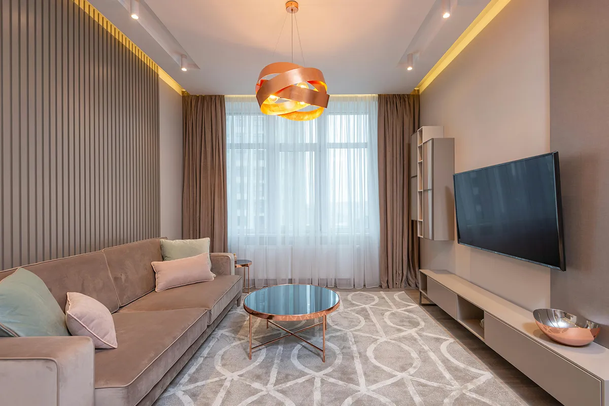 Room addition Beverly Hills modern living room, Athenian Builders