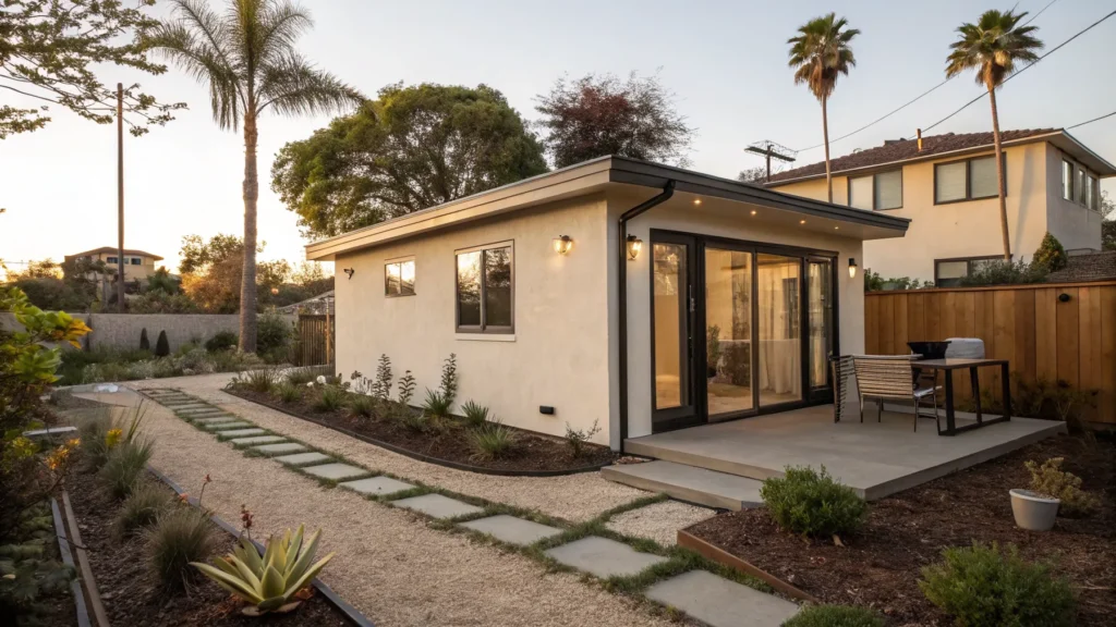 Backyard adu construction 1 in Sherman Oaks by Athenian Builders