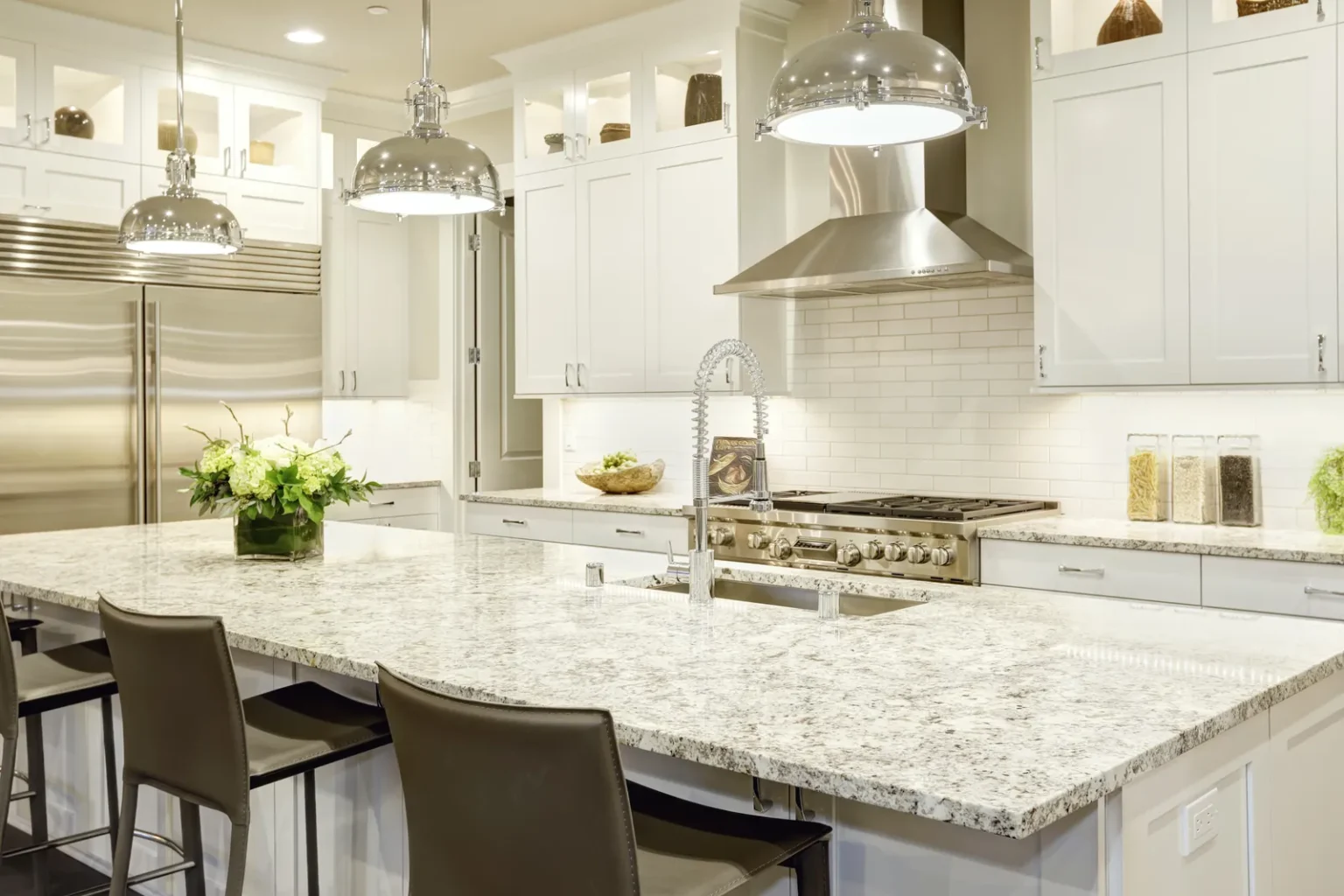 Granite countertop kitchen detail in Studio City by Athenian Builders