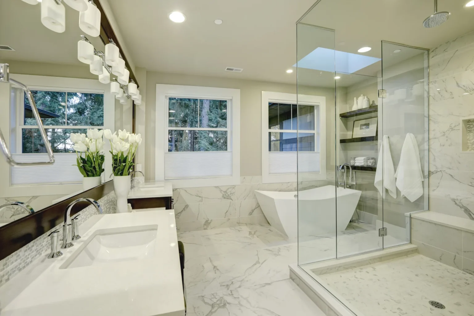 Marble Primary Bath, Santa Monica, CA
