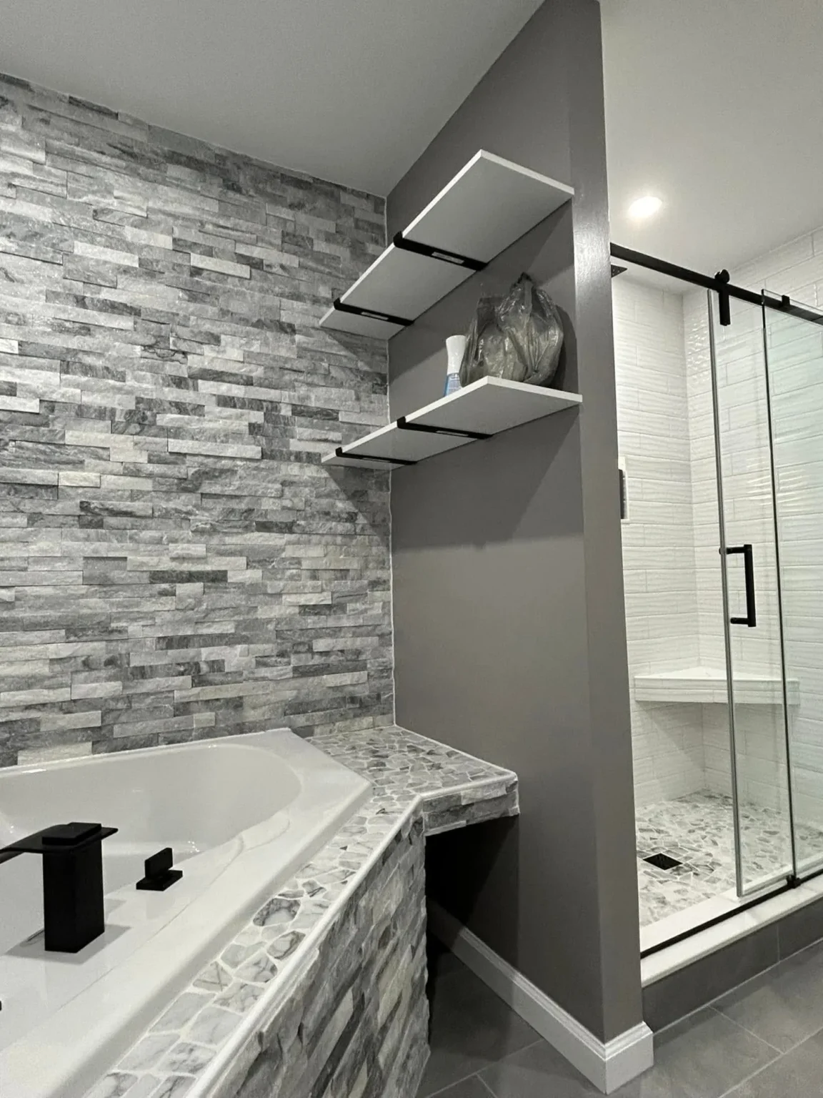Stone Spa Bathroom, Encino, CA