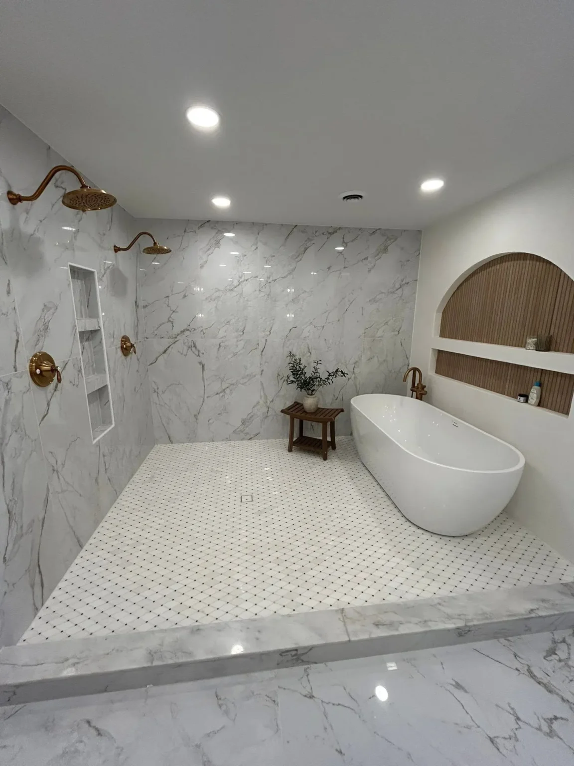 Bathroom tub shower in North Hollywood by Athenian Builders
